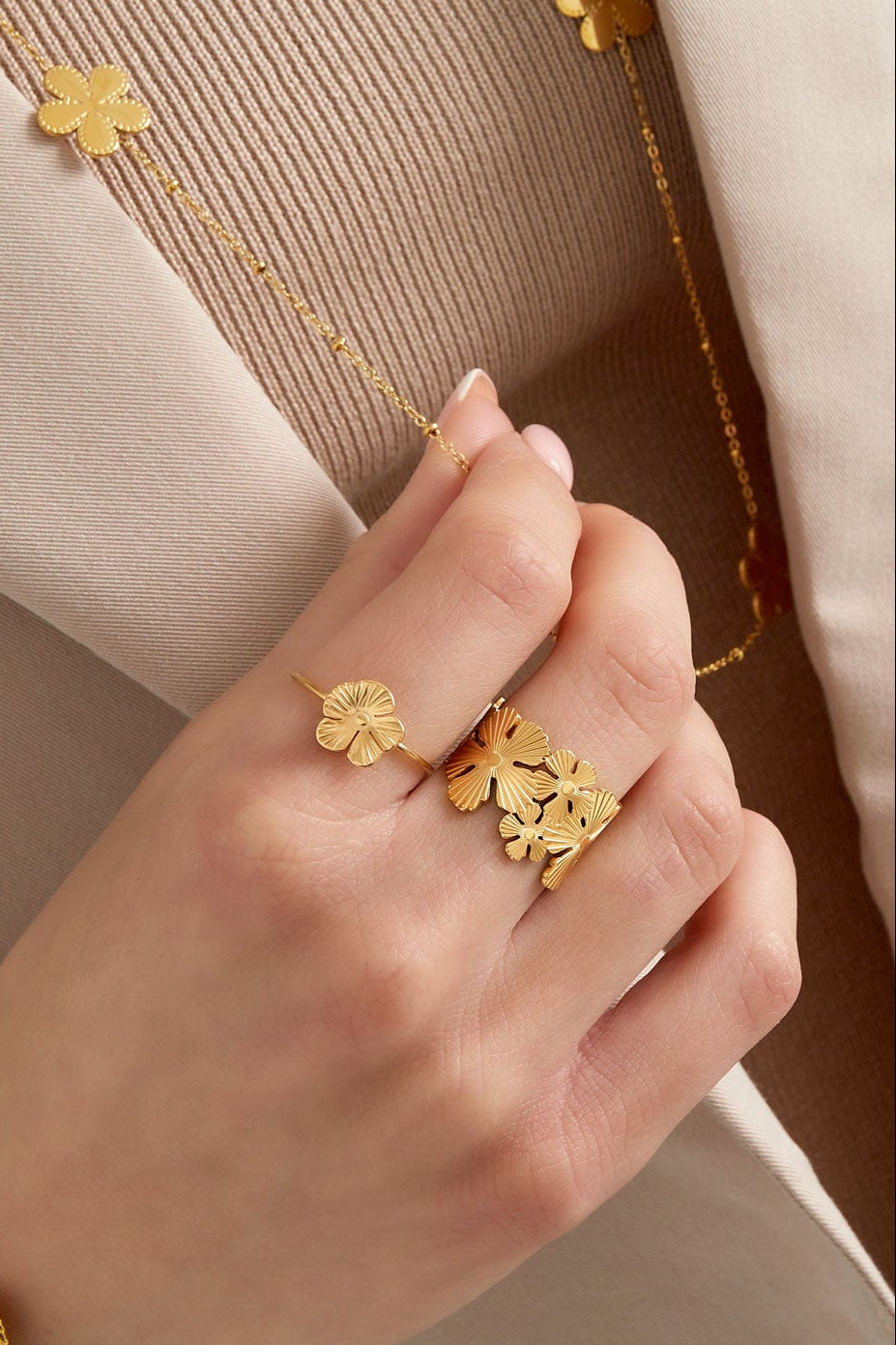 Stainless steel floral ring