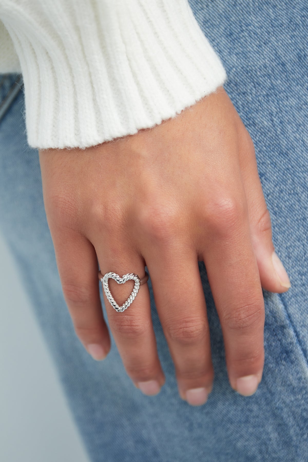 Stainless steel heart ring