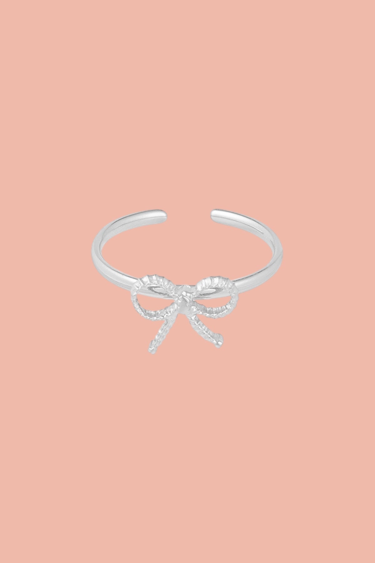 Stainless steel silver bow ring