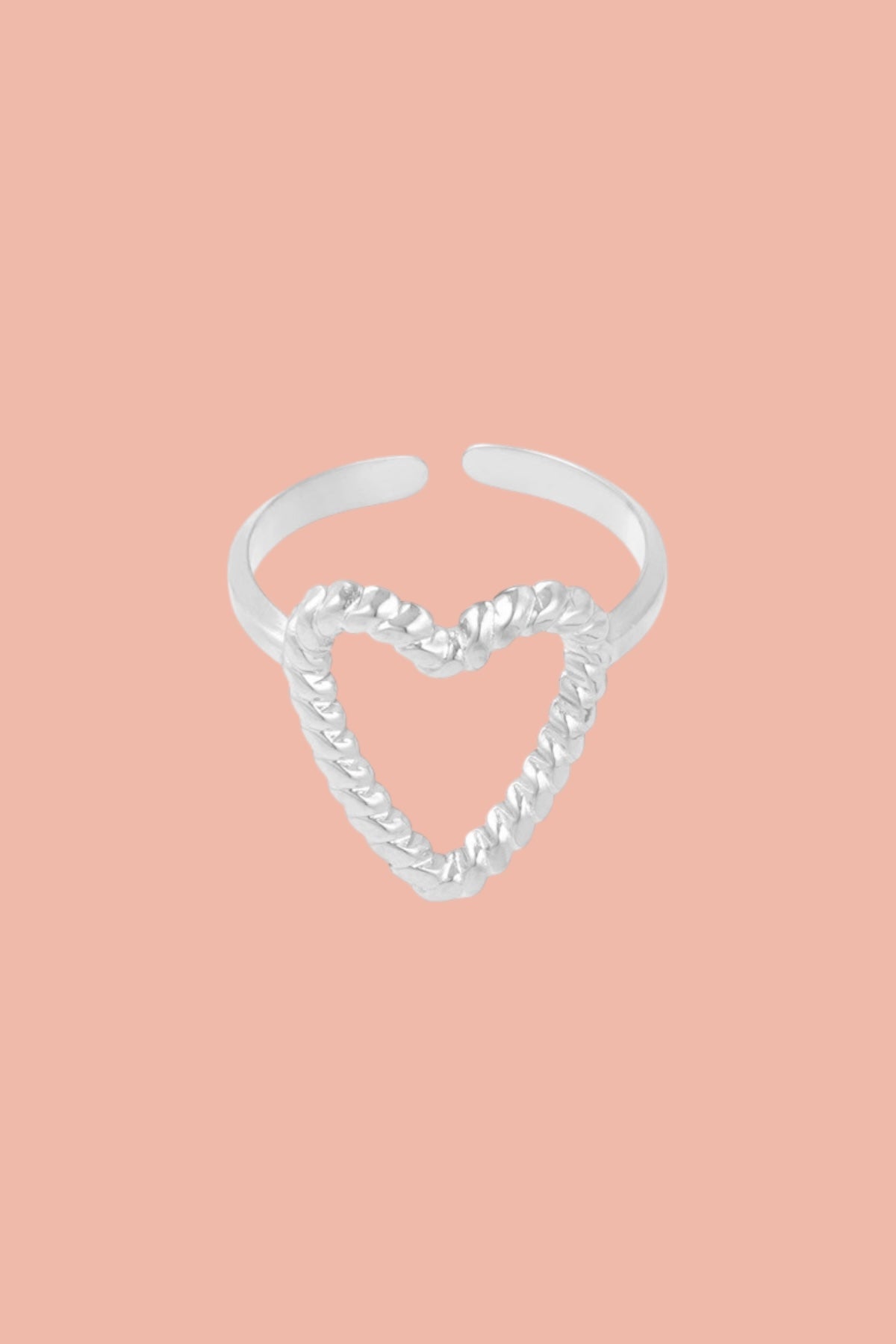 Stainless steel heart ring