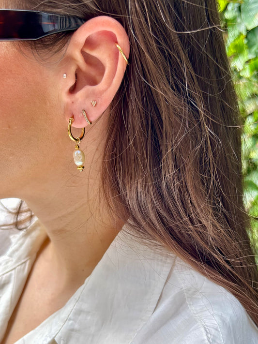 Ocean pearl hoops