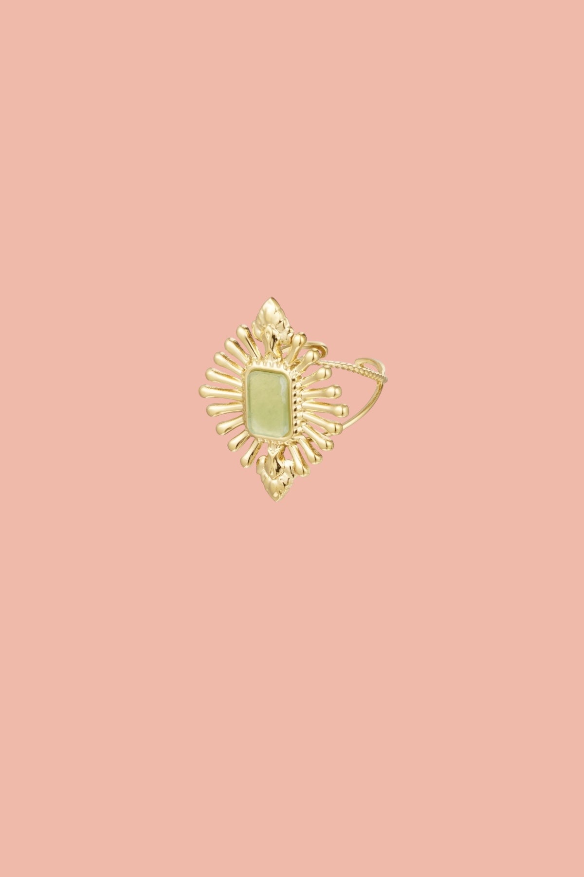 Stainless steel gold vintage look ring