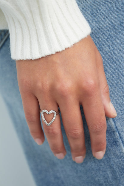 Stainless steel heart ring