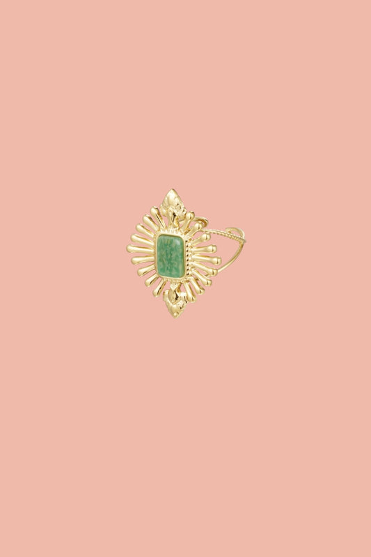 Stainless steel gold vintage look ring