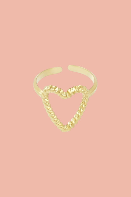 Stainless steel heart ring
