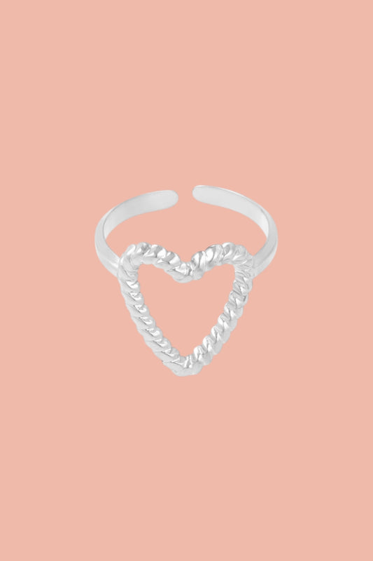 Stainless steel heart ring