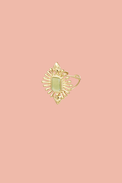 Stainless steel gold vintage look ring
