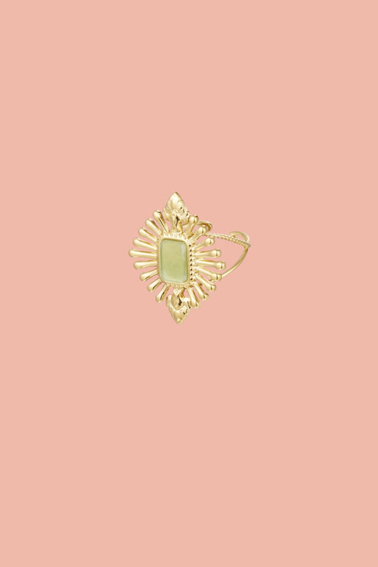 Stainless steel gold vintage look ring